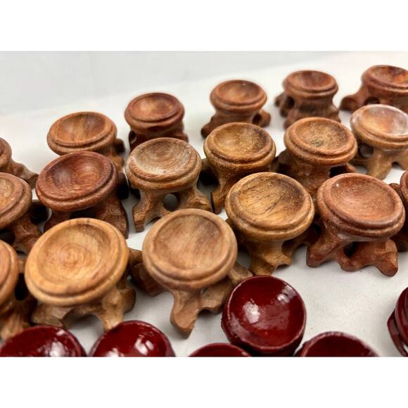 Lot of 64 Wooden Glass Crystal Ball Sphere Stand Holders Displays Base NEW - Picture 4 of 9